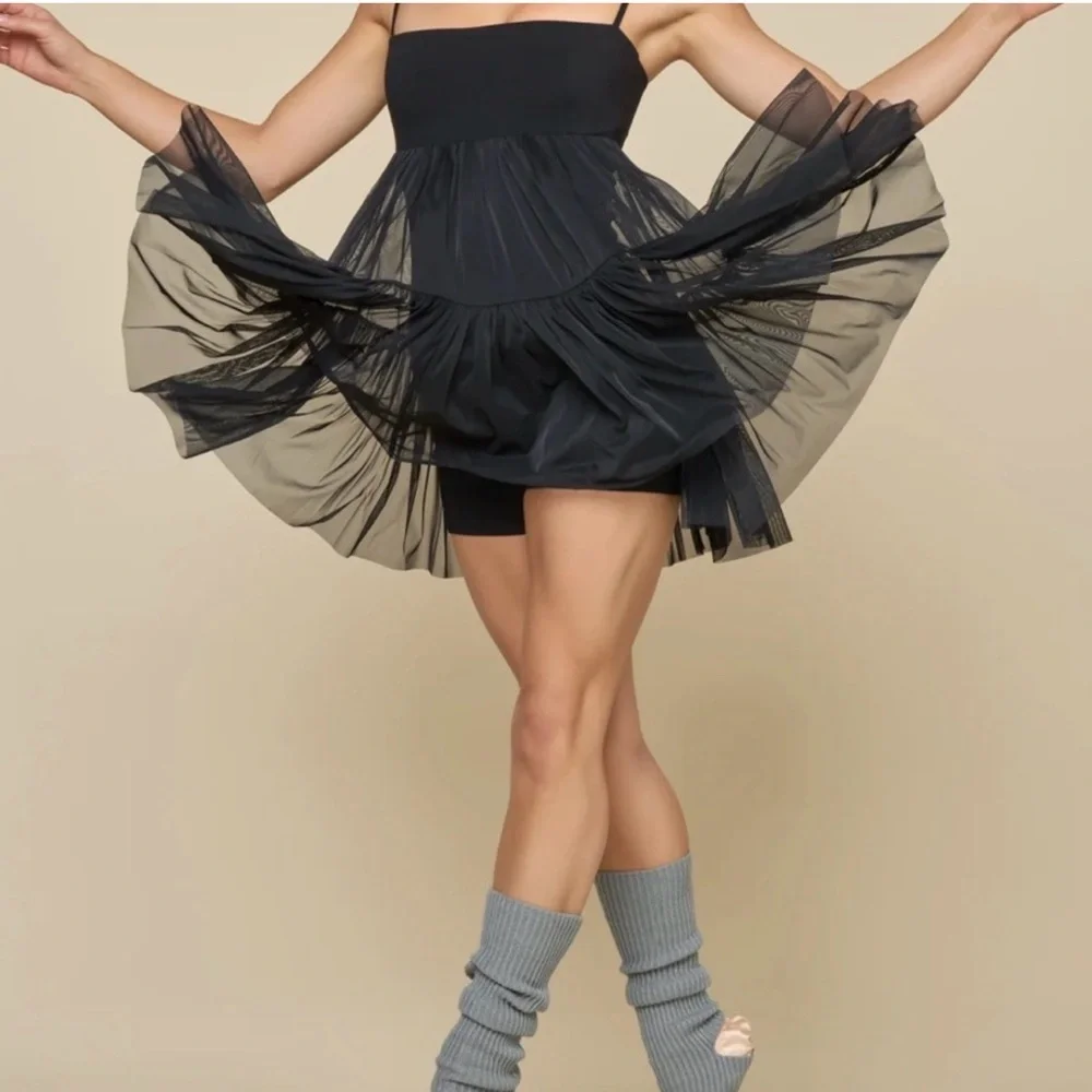 Popflex Pirouette Babydoll Dress in Black - Picture 1 of 6